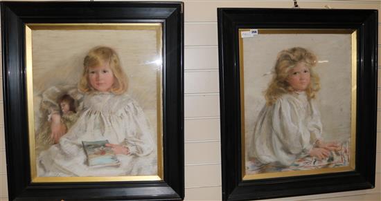 Marie Seymour Lucas (1850-1921), Portraits of children 60 x 50cm